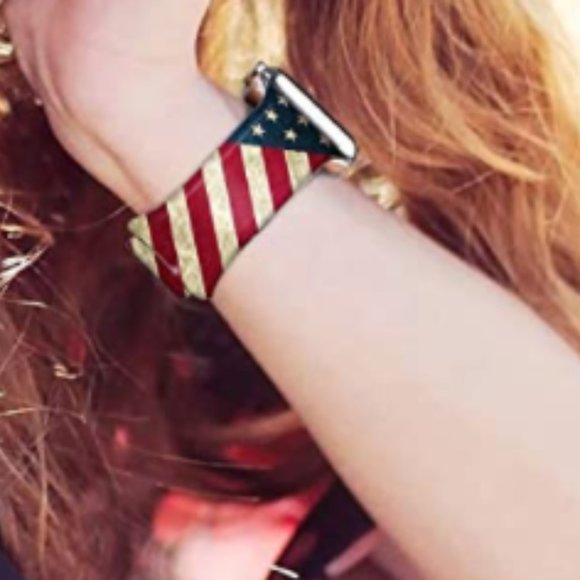 FLAPI Silicone US Flag Band for iWatch 38mm/40mm - Picture 2 of 2